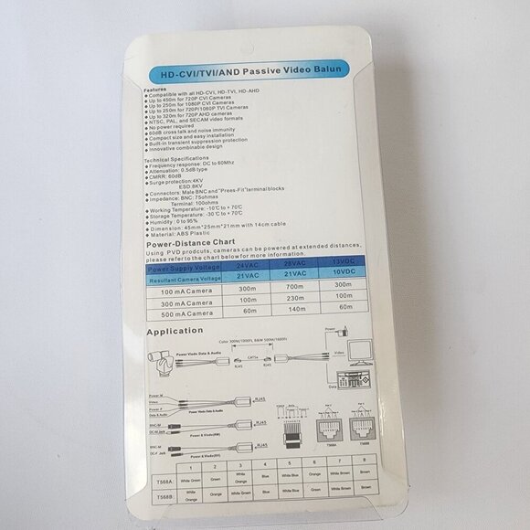 HD-CVI  TVI AHD video balun Wire Conection Transmitter Bundle 9 Sets - Picture 9 of 13